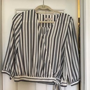 Loft Cropped Wrap Blouse